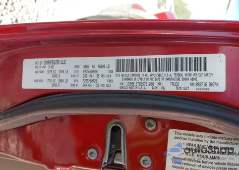 2009 Dodge Ram 1500 Laramie from USA, damaged, VIN 1D3HB13T69S711008